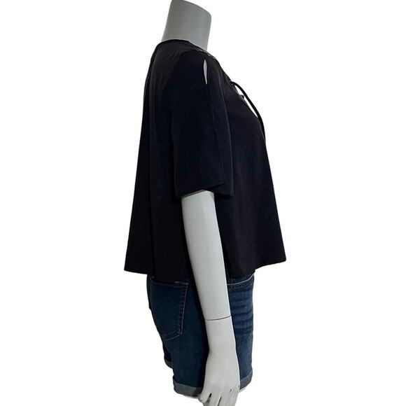 Madison & Berkeley Womens Gray Cropped Blouse Size Medium - Picture 6 of 9